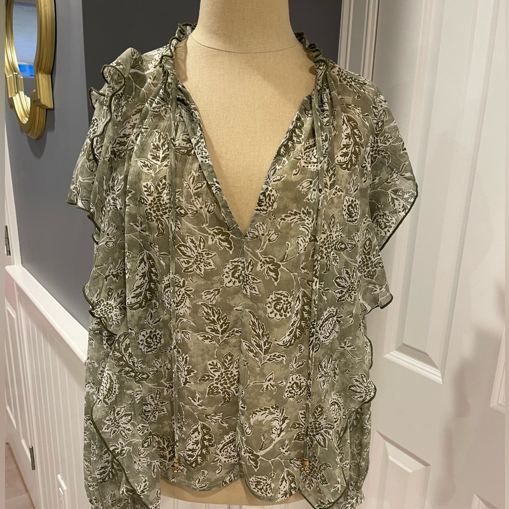 Zara Ruffled Multicolored Blouse